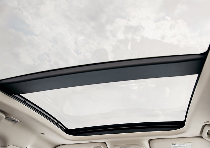 The available panoramic Vista Roof® is shown from inside a 2023 Lincoln Corsair® SUV. | Gettel Lincoln in Punta Gorda FL